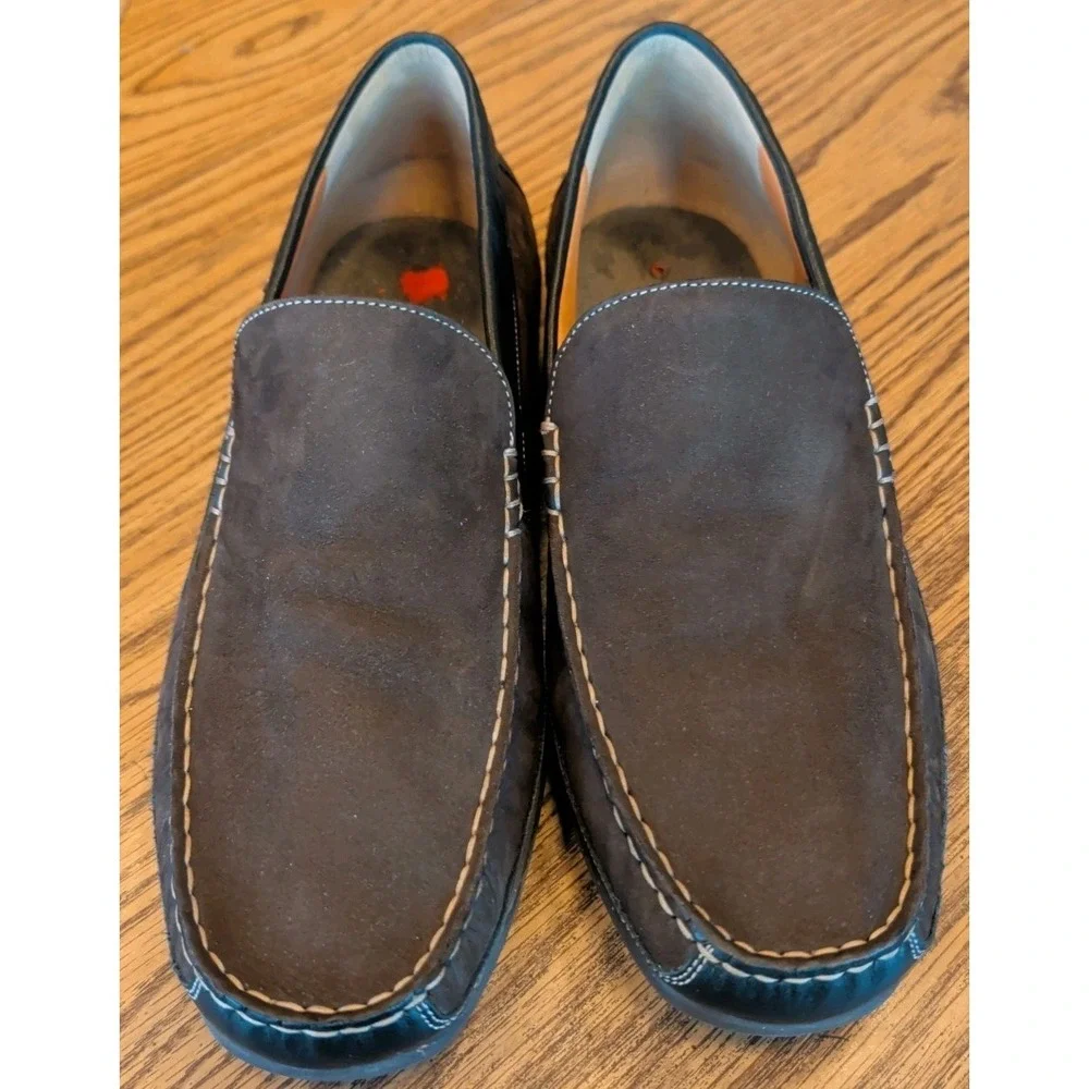 Mephisto Mens 10.5 Brown Suede Leather Comfort Shoes Loafers Slip On